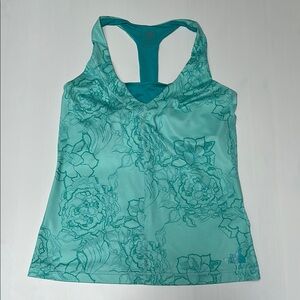 The North Face Aqua Teal Graphic Tank Top.  Tennis Golf Pickleball